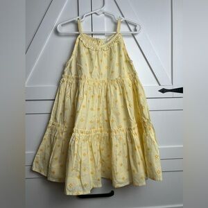 C.C Yellow Floral Casual Kids Dress